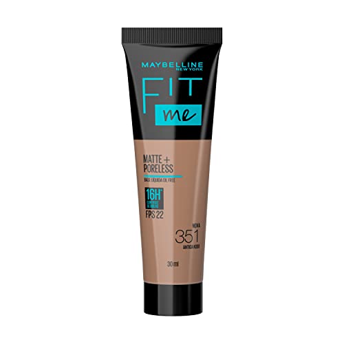 Base Líquida Maybelline NY Fit Me Matte FPS 22 Cor 351 (Antiga N300), 30ml