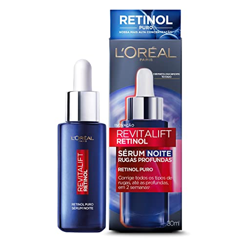 L'Oréal Paris Revitalift Pro-Retinol, Sérum Facial Antirrugas com Retinol Puro de Uso Noturno, Melhora a Firmeza da Pele e Reduz Rugas Profundas em 2 Semanas, 30ml