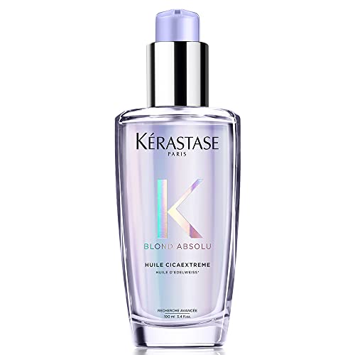 Kérastase Óleo Blond Absolu Huile Cicaextreme, Cabelos loiros, descoloridos, Hidratação, restauração, Ácido Hialurônico, Flor de Edelweiss, 100 ml