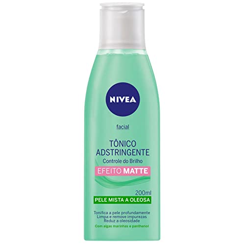NIVEA Tônico Facial Controle do Brilho - Remove profundamente as impurezas, ajuda a controlar a oleosidade, contém vitamina B5 e é livre de álcool etílico em sua fórmula - 200ml