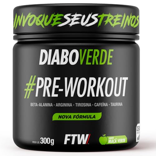 Suplemento Em Pó Ftw Diabo Verde Pre Treino Pre Workout 300g Sabor Maça Verde