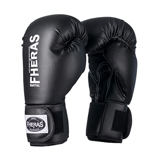 Luva de Boxe Muay Thai Fheras (12oz, Preto)
