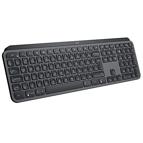 Teclado sem fio Logitech MX Keys com Iluminação Inteligente, Conexão USB Unifying ou Bluetooth com Easy-Switch para até 3 dispositivos e Bateria Recarregável