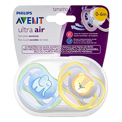 CHUPETA ULTRA AIR DUPLA ELEFANTE E LEÃO 0-6M - PHILIPS AVENT
