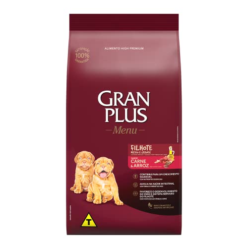Granplus Ração Para Cães Filhotes Gran Plus Menu Carne E Arroz 3Kg
