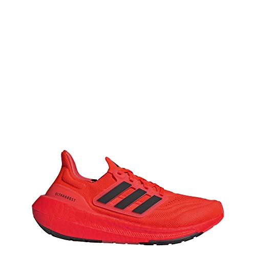 adidas Tênis de corrida feminino Ultraboost Light, Vermelho solar/preto/metálico noturno, 39