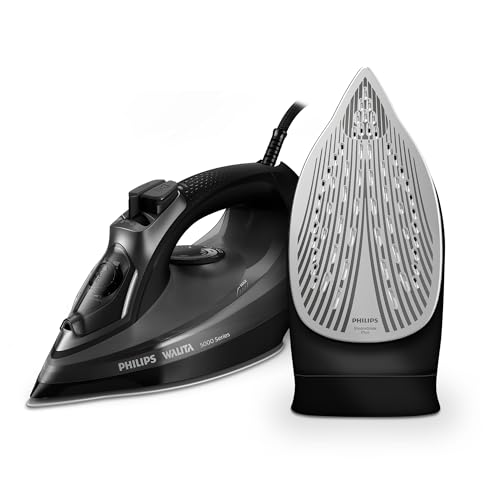 Ferro A Vapor Série 5000, Philips Walita, Preto, 1470W, Vapor constante de 25 g/min, Sistema de vapor extra de 180 g, SteamGlide Plus (DST5040/85), 110v