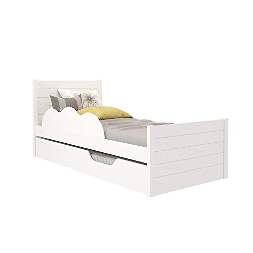 Cama Bibox 100% Mdf com Rodizios com Travas Elza Branco - Cimol