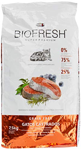 Ração Hercosul Biofresh para Gatos Castrados, Sabor Salmão 7,5kg
