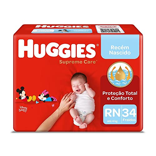Huggies Supreme Care - Fralda RN, 34 fraldas