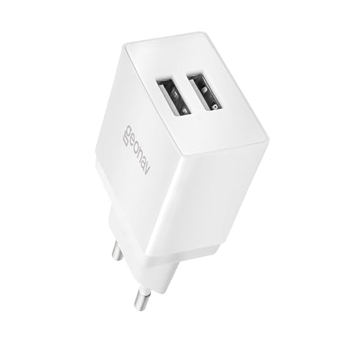 Geonav Carregador de Parede Universal 2.1A, 2 portas USB, 10W, Bivolt, ESACW2, Branco
