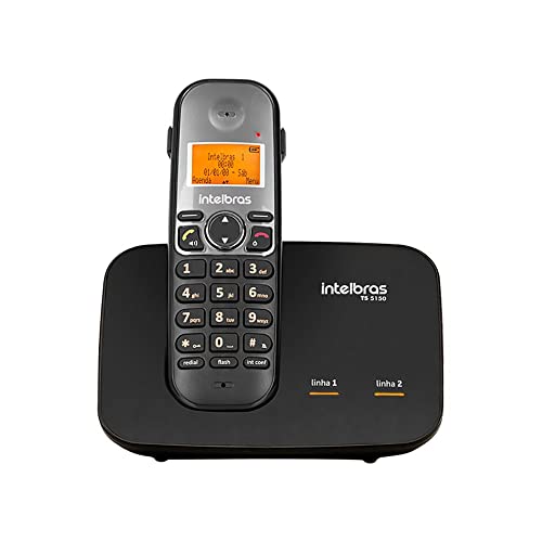 Telefone Digital Sem Fio com Entrada para 2 Linhas Preto Intelbras