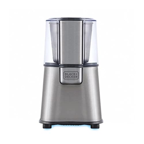 BLACK+DECKER Moedor Elétrico e em Inox, Ideal para Cafés e Grãos, Gourmand Gris, Modelo MG200, 110V