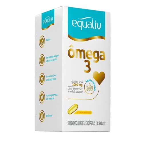 Omega 3 óleo de peixe, 180 cápsulas gel, Equaliv