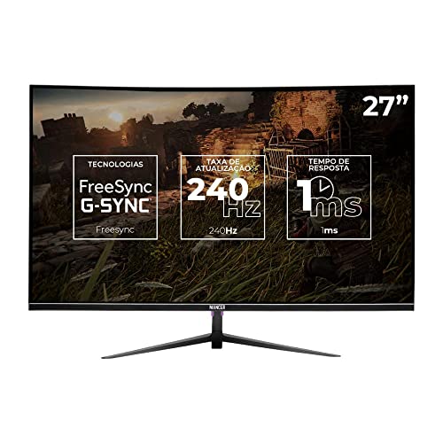 Monitor Gamer Mancer Valak ZX240H, 27Pol., VA, FHD, 1ms, 240Hz, Freesync e G-Sync, HDMI/DP, MCR-VZX240H-BL01