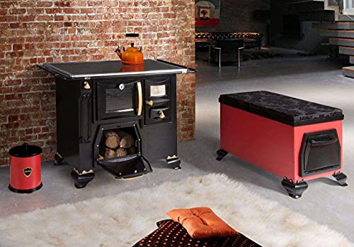 Fogão a Lenha Gabinete Nº 02 - Chapa de Alumínio - Saída Esquerda (Vermelho)