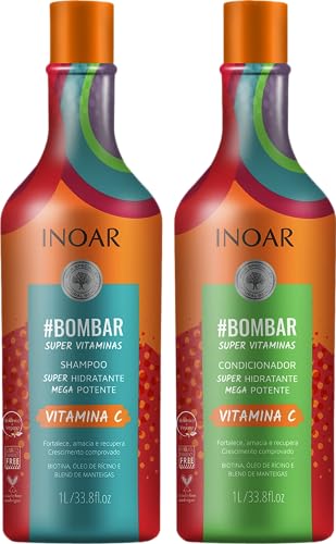 #Bombar Crescimento Capilar Kit Shampoo e Condicionador 2x1L, Inoar