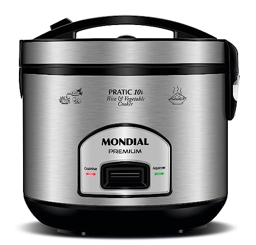Panela Elétrica de Arroz, Mondial, Preto/Inox, 700W, 110V - PE-42-10X