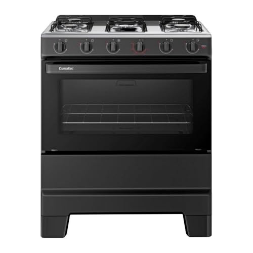 Fogão de Piso 5 Bocas Esmaltec F5ISP Ideal Pop | Mesa em Aço Inox, Acendimento Manual, Preto