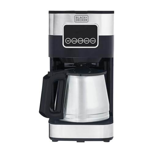 Black Decker Cafeteira Elétrica 110 V Inox, Filtro Permanente e Lavável, Capacidade 1,5 L, Ate 38 Cafézinhos, Painel Digital, Modelo CM350G-BR