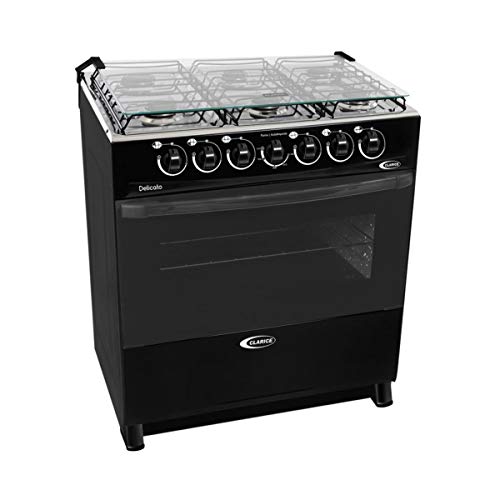 Fogão A Gás Clarice Delicato 6 Bocas Manual Forno 83 Litros Preto