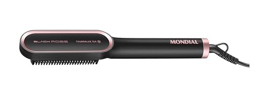 Escova Alisadora Black Rose, Mondial, Preto/Rose, 36W, Bivolt - EA-07