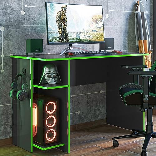 Mesa para Computador Gamer 3875 Preto Fosco/verde - Qmovi