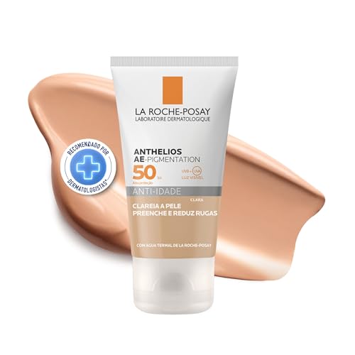 La Roche-Posay Anthelios, Protetor Solar Anti-Idade com Ácido Hialurônico, Cor Clara, Textura Gel Creme, FPS50, 50g