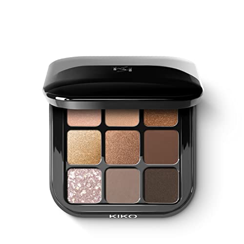 KIKO MILANO, New Glamour Multi Finish Eyeshadow Palette, Paleta de Sombras, Cor 01 Earth Tones