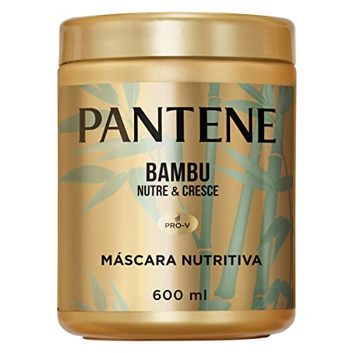 Pantene Máscara de Nutrição - Extrato de Bambu com Óleo de Rícino e Cafeína, Tratamento Capilar Reparador, Nutrição desde a Raiz até as Pontas, Cabelos mais fortes, Sem Sulfatos ou Óleos Minerais, 600ml