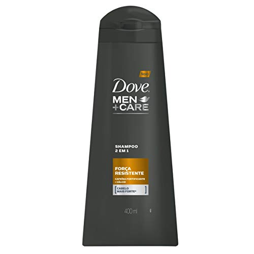 Dove Shampoo 2 Em 1 Cafeína Fortificante Mais Cálcio Men+Care Força Resistente Frasco 400Ml